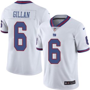 Giants #6 Jamie Gillan White Men's Stitched NFL Limited Rush Jersey