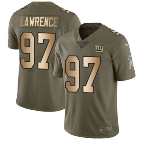 wholesale Giants #97 Dexter Lawrence Olive/Gold Men's Stitched NFL Limited 2017 Salute To Service Jersey