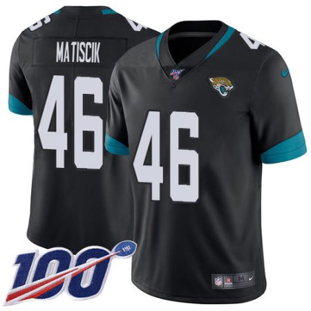 jaguars #46 ross matiscik black team color men's stitched nfl 100th season vapor limited cheap jersey