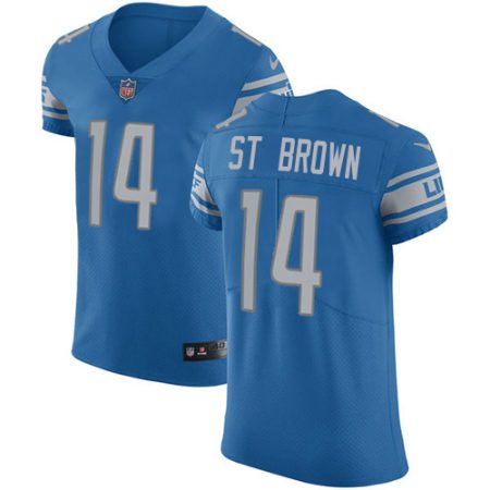 Lions #14 Amon-Ra St. Brown Blue Team Color Men's Stitched NFL Vapor Untouchable Elite Jersey