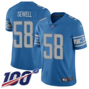 Lions #58 Penei Sewell Blue Team Color Men's Stitched NFL 100th Season Vapor Untouchable Limited Jersey