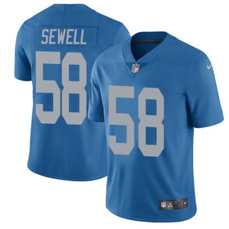 cheap Lions #58 Penei Sewell Blue Throwback Men's Stitched NFL Vapor Untouchable Limited Jersey