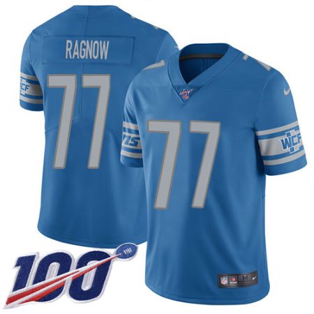 Lions #77 Frank Ragnow Blue Team Color Men's Stitched NFL 100th Season Vapor Untouchable Limited Jersey