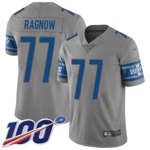 wholesale Lions #77 Frank Ragnow Gray Men's Stitched NFL Limited Inverted Legend 100th Season Jersey