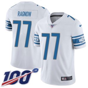 Lions #77 Frank Ragnow White Men's Stitched NFL 100th Season Vapor Untouchable Limited Jersey