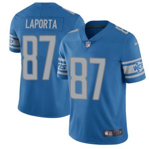 lions #87 sam laporta blue team color men's stitched nfl vapor untouchable limited wholesale jersey