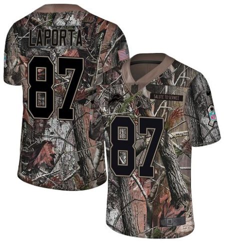 cheap Lions #87 Sam LaPorta Camo Men's Stitched NFL Limited Rush Realtree Jersey