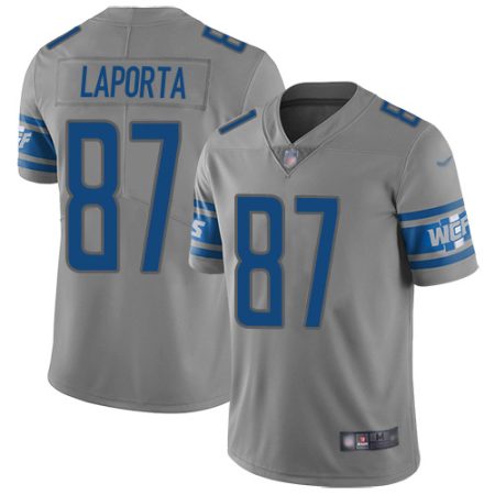 lions #87 sam laporta gray men's stitched nfl limited inverted legend wholesale jersey