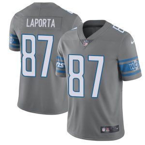 lions #87 sam laporta gray men's stitched nfl limited rush wholesale jersey