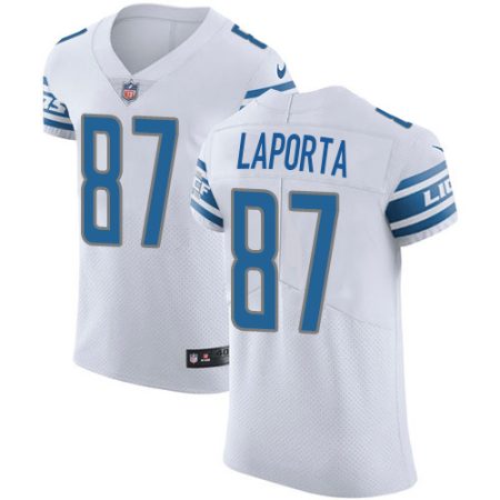 Lions #87 Sam LaPorta White Men's Stitched NFL New Elite Jersey