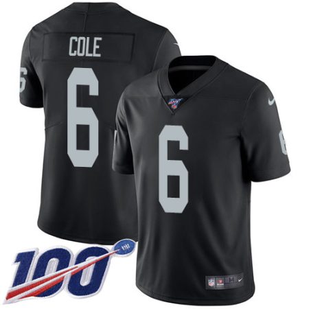 wholesale Raiders #6 AJ Cole Black Team Color Men's Stitched NFL 100th Season Vapor Untouchable Limited Jersey