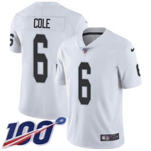 wholesale Raiders #6 AJ Cole White Men's Stitched NFL 100th Season Vapor Untouchable Limited Jersey