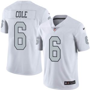 cheap Raiders #6 AJ Cole White Men's Stitched NFL Limited Rush Jersey