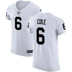 raiders #6 aj cole white men's stitched nfl new elite wholesale jersey