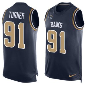 Rams #91 Kobie Turner Navy Blue Team Color Men's Stitched NFL Limited Tank Top Jersey