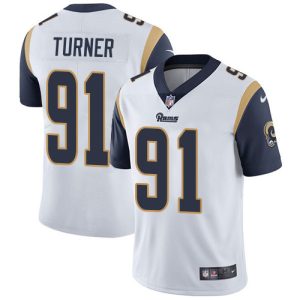 Rams #91 Kobie Turner White Men's Stitched NFL Vapor Untouchable Limited Jersey