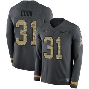 ravens #31 dalvin cook anthracite salute to service men's stitched nfl limited therma long sleeve cheap jersey