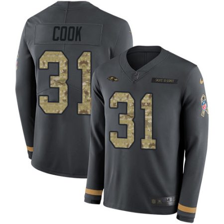 ravens #31 dalvin cook anthracite salute to service men's stitched nfl limited therma long sleeve cheap jersey