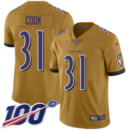 ravens #31 dalvin cook gold men's stitched nfl limited inverted legend 100th season wholesale jersey