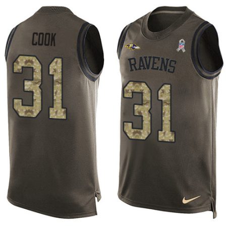 Ravens #31 Dalvin Cook Green Men's Stitched NFL Limited Salute To Service Tank Top Jersey