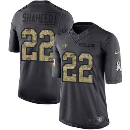 cheap Saints #22 Rashid Shaheed Black Men's Stitched NFL Limited 2016 Salute To Service Jersey