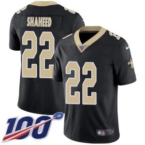 Saints #22 Rashid Shaheed Black Team Color Men's Stitched NFL 100th Season Vapor Limited Jersey