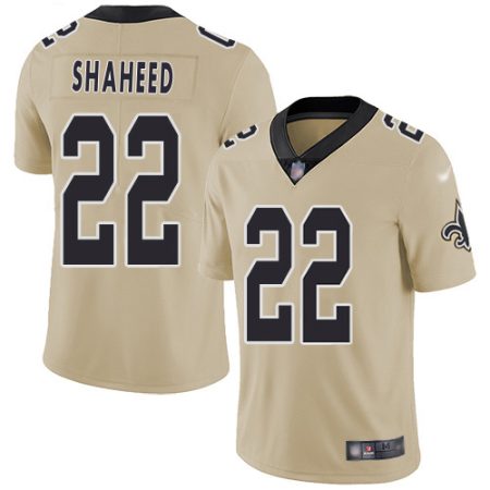 Saints #22 Rashid Shaheed Gold Men's Stitched NFL Limited Inverted Legend Jersey