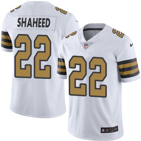 Saints #22 Rashid Shaheed White Men's Stitched NFL Limited Rush Jersey