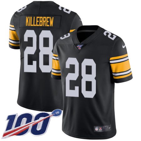 wholesale Steelers #28 Miles Killebrew Black Alternate Men's Stitched NFL 100th Season Vapor Limited Jersey