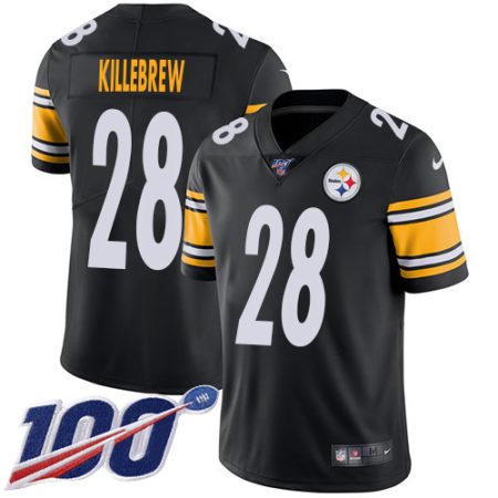 wholesale Steelers #28 Miles Killebrew Black Team Color Men's Stitched NFL 100th Season Vapor Limited Jersey