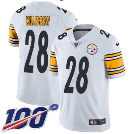 wholesale Steelers #28 Miles Killebrew White Men's Stitched NFL 100th Season Vapor Limited Jersey