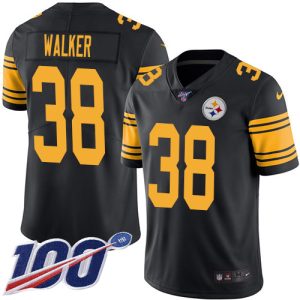 Steelers #38 Mykal Walker Black Men's Stitched NFL Limited Rush 100th Season Jersey