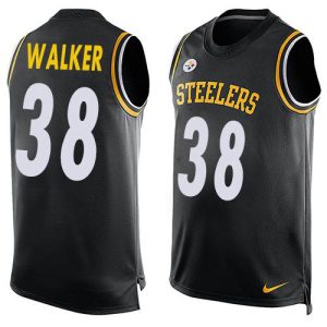 wholesale Steelers #38 Mykal Walker Black Team Color Men's Stitched NFL Limited Tank Top Jersey