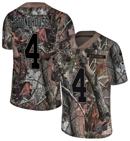 Titans #4 Ryan Stonehouse Camo Men's Stitched NFL Limited Rush Realtree Jersey