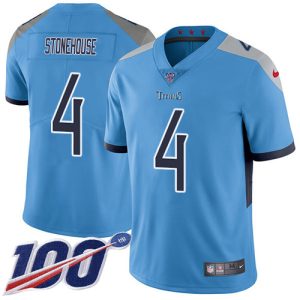 Titans #4 Ryan Stonehouse Light Blue Alternate Men's Stitched NFL 100th Season Vapor Limited Jersey