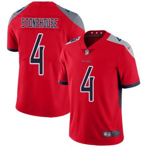 Titans #4 Ryan Stonehouse Red Men's Stitched NFL Limited Inverted Legend Jersey