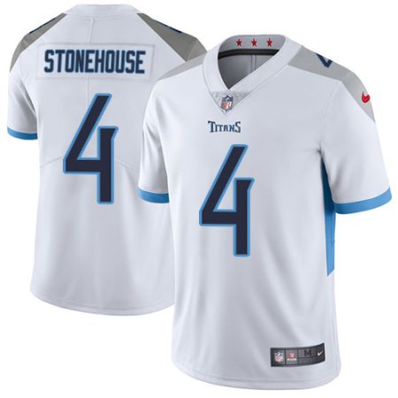 Titans #4 Ryan Stonehouse White Men's Stitched NFL Vapor Untouchable Limited Jersey