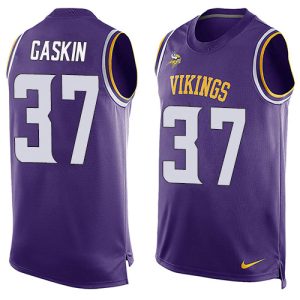 Vikings #37 Myles Gaskin Purple Team Color Men's Stitched NFL Limited Tank Top Jersey