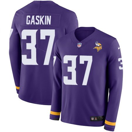 Vikings #37 Myles Gaskin Purple Team Color Men's Stitched NFL Limited Therma Long Sleeve Jersey