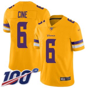 Vikings #6 Lewis Cine Gold Men's Stitched NFL Limited Inverted Legend 100th Season Jersey