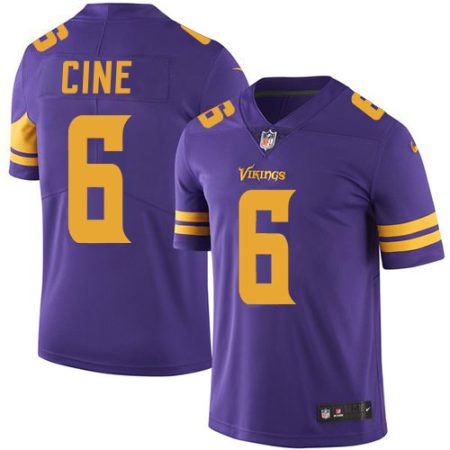 Vikings #6 Lewis Cine Purple Men's Stitched NFL Limited Rush Jersey