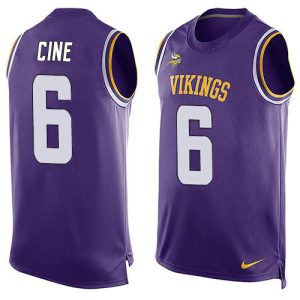 Vikings #6 Lewis Cine Purple Team Color Men's Stitched NFL Limited Tank Top Jersey