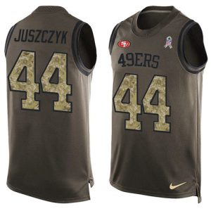 49ers #44 kyle juszczyk green men's stitched nfl limited salute to service tank top cheap jersey