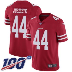 49ers #44 kyle juszczyk red team color men's stitched nfl 100th season vapor limited cheap jersey