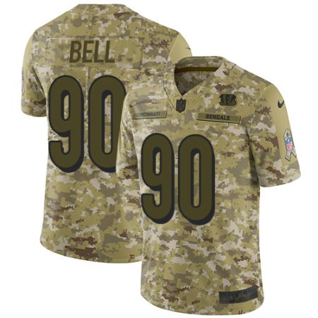 Bengals #90 Travis Bell Camo Men's Stitched NFL Limited 2018 Salute To Service Jersey