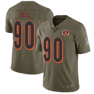 Bengals #90 Travis Bell Olive Men's Stitched NFL Limited 2017 Salute To Service Jersey