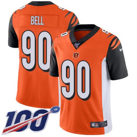 Bengals #90 Travis Bell Orange Alternate Men's Stitched NFL 100th Season Vapor Untouchable Limited Jersey