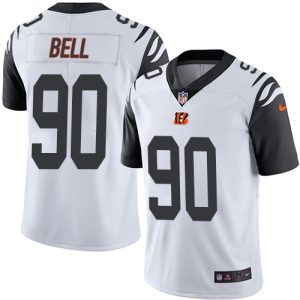 Bengals #90 Travis Bell White Men's Stitched NFL Limited Rush Jersey