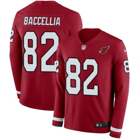 cheap Cardinals #82 Andre Baccellia Red Team Color Men's Stitched NFL Limited Therma Long Sleeve Jersey