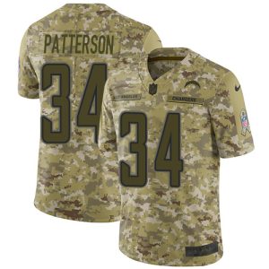 Chargers #34 Jaret Patterson Camo Men's Stitched NFL Limited 2018 Salute To Service Jersey